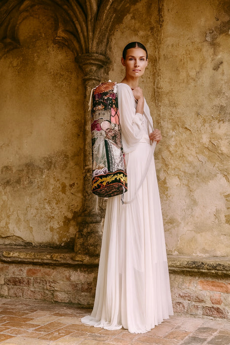 OV Yoga bag, antique patchworked organic recycled cotton yoga bag