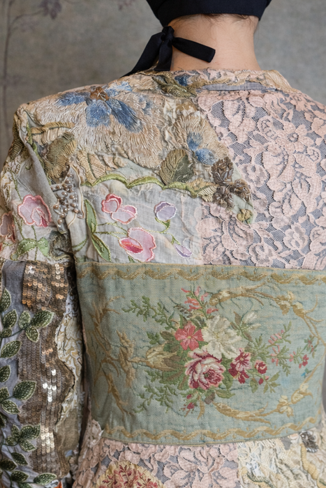 Frankly, antique patchwork of needlepoint, lace and beaded embroideries