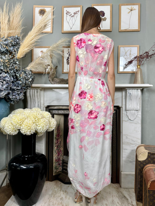Rosa, handpainted 50s couture draped dress