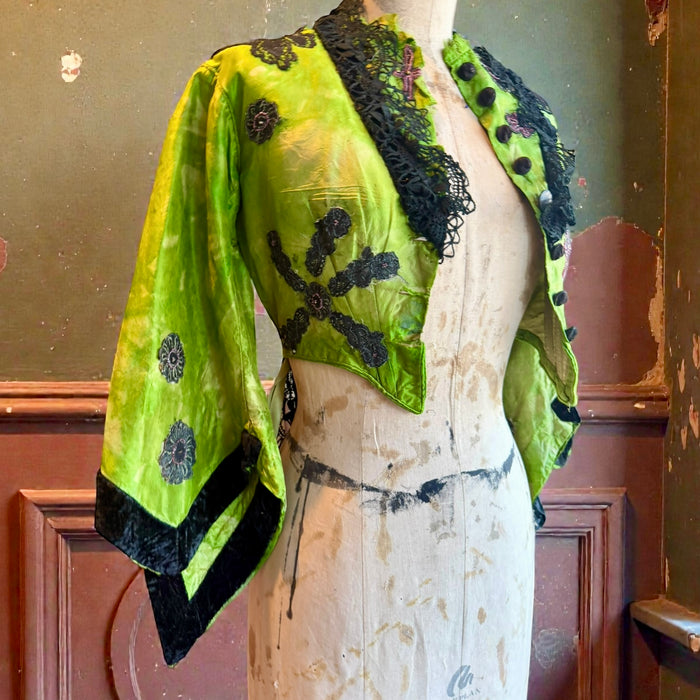 Strobe, embellished Victorian hand dyed beaded jacket