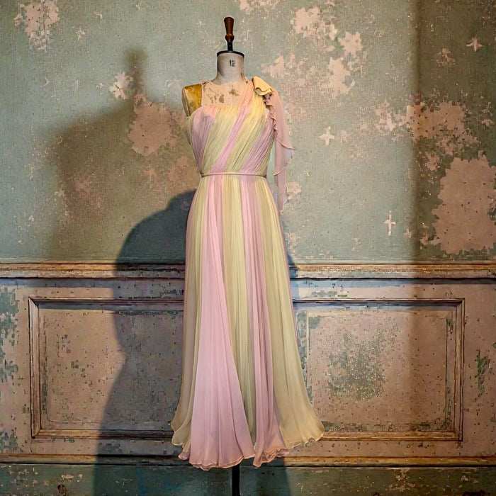 Catherine, 60s couture chiffon pleated dress