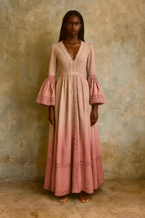 Mani, 70s Mexicana ombré hand dyed dress