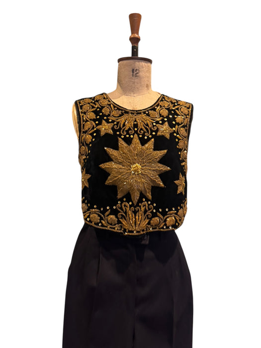 Stevie, 30s velvet and beaded gold top
