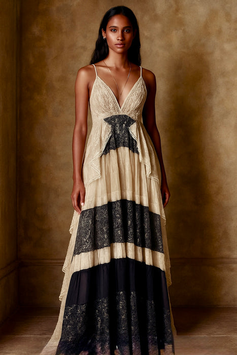 Abigail, reworked antique lace and chiffon tiered dress