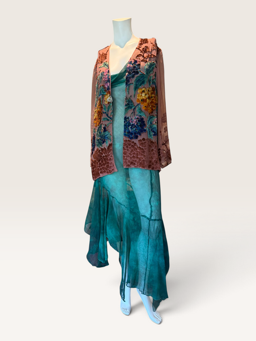 Oriana, 1930s silk devoré floral jacket