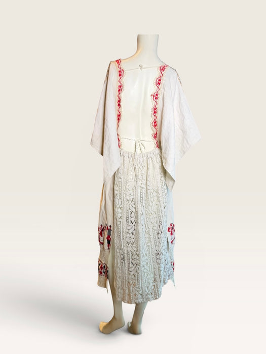 Dahlia, reworked Eastern European folk embroidered dress