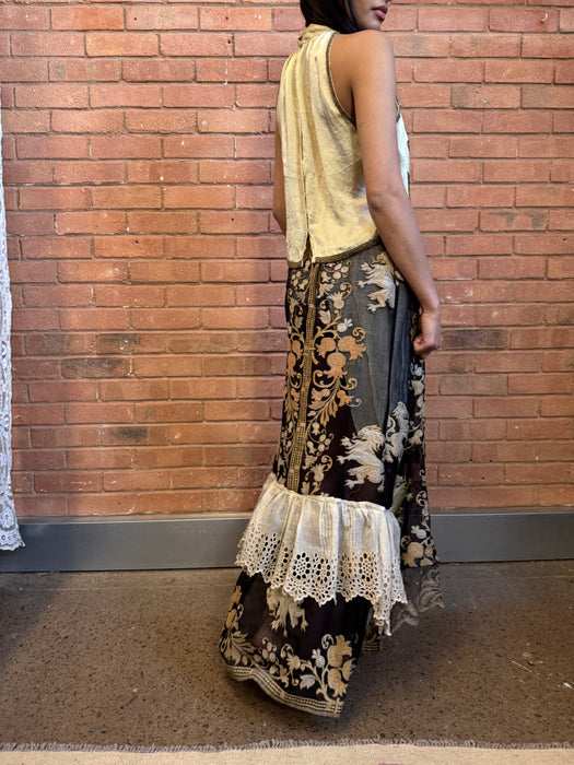 Tilly, reworked 20s beaded and voile print dress