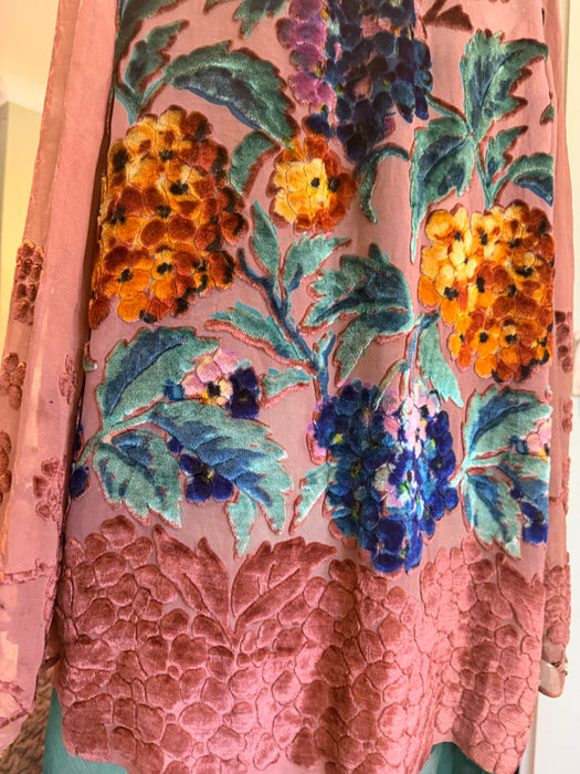 Oriana, 1930s silk devoré floral jacket