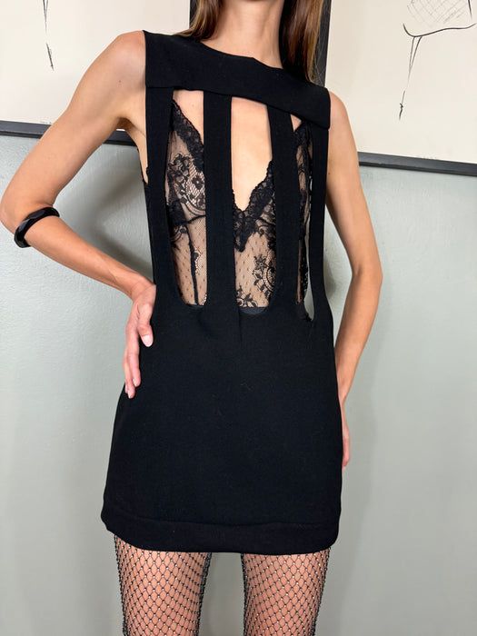 Norme, 60s black wool minidress