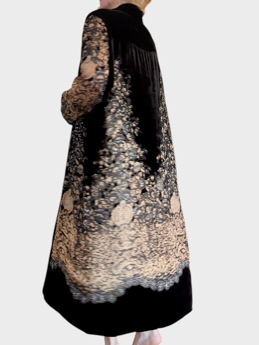 Jaklyn, 30s beaded silk devoré and velvet coat