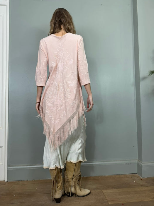 Tilda, light pink 40s embroideed fringed jacket