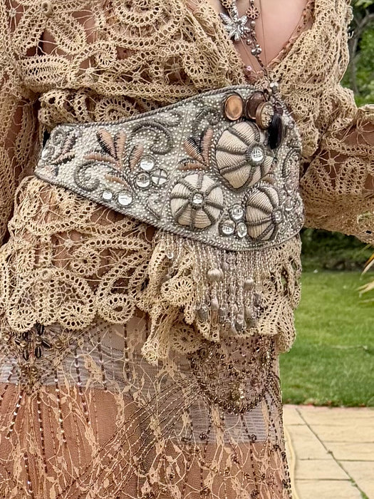 Jean-Louis Sherrer, beaded silk tasseled belt