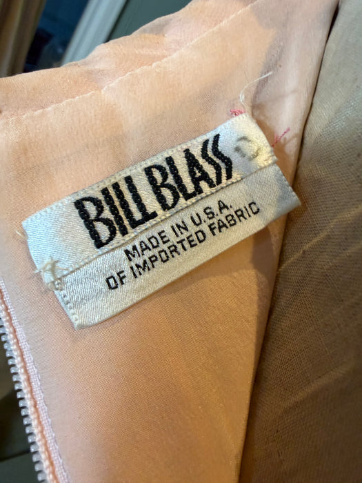 Bill Blass, 80s silk chiffon draped dress