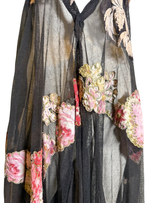 Amber, reworked 1940s French floral embroidered lace dress
