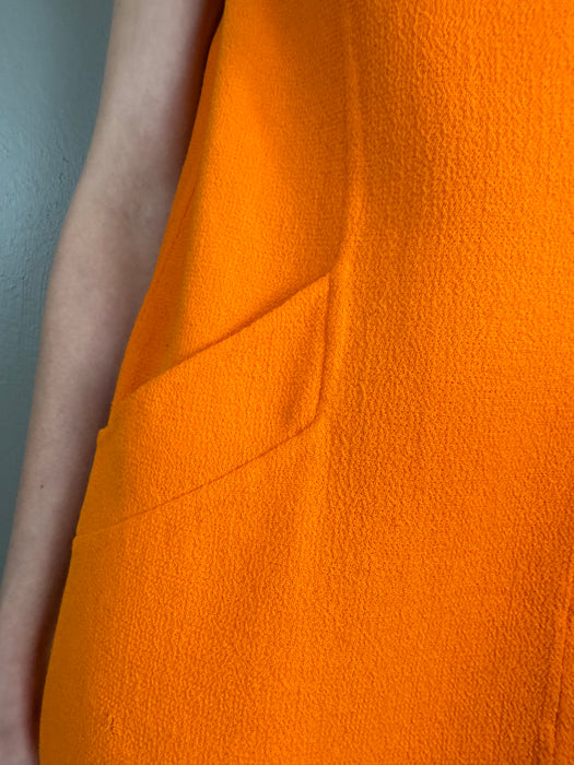 Oscar de la Renta, orange beaded dress