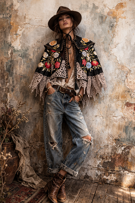 Drew, 30s Matador style Trajes de Luces embroidered and sequins cape