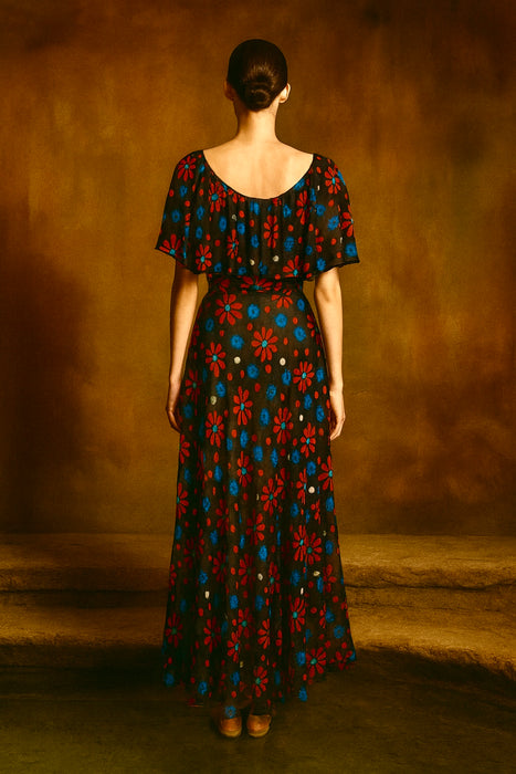 Yves Saint Laurent, 1974, floral silk chiffon dress