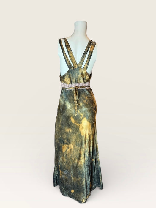 Marley, hand dyed original 20s silk and lace slip bias cut dress