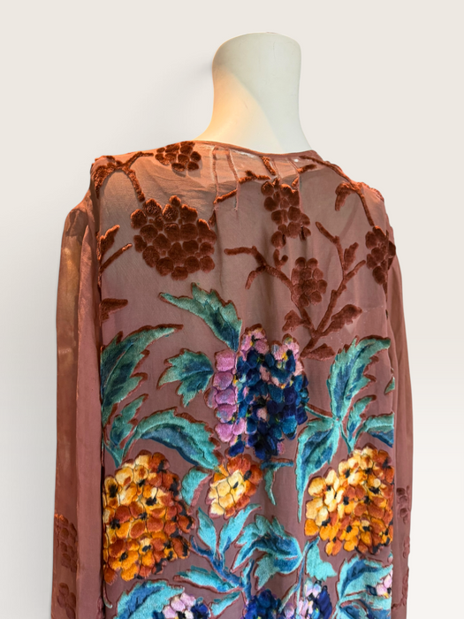 Oriana, 1930s silk devoré floral jacket