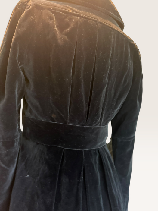 Ossie Clark, 1970s black velvet equestrian style coat