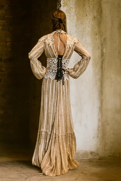 Troy, reworked 40s black lace corset