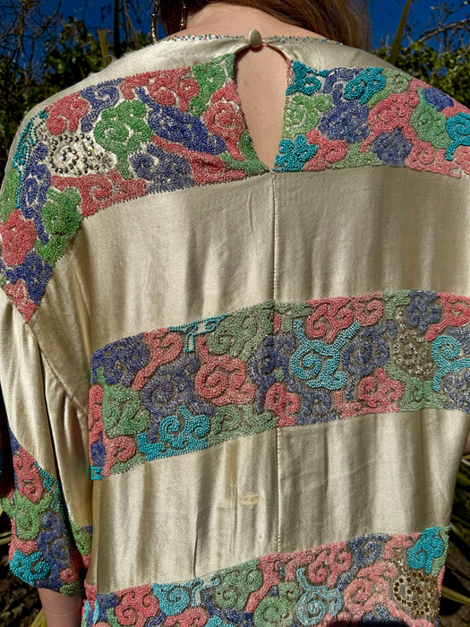Claude, 20s Oriental beaded and silk top