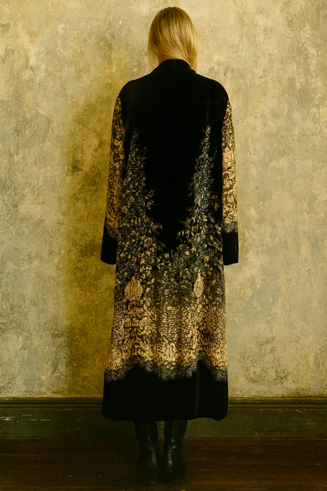 Jaklyn, 30s beaded silk devoré and velvet coat