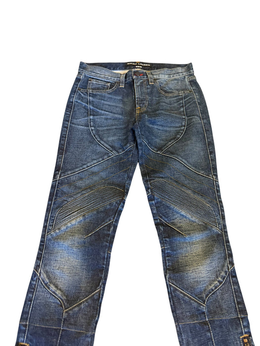 Ralph Lauren, black label motorcycle blue faded denim jeans