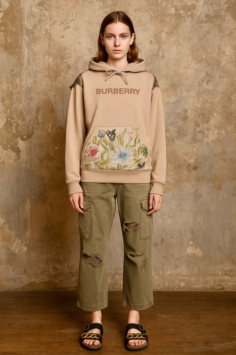 Burberry, reworked Men’s 80s hooded cotton sweatshirt