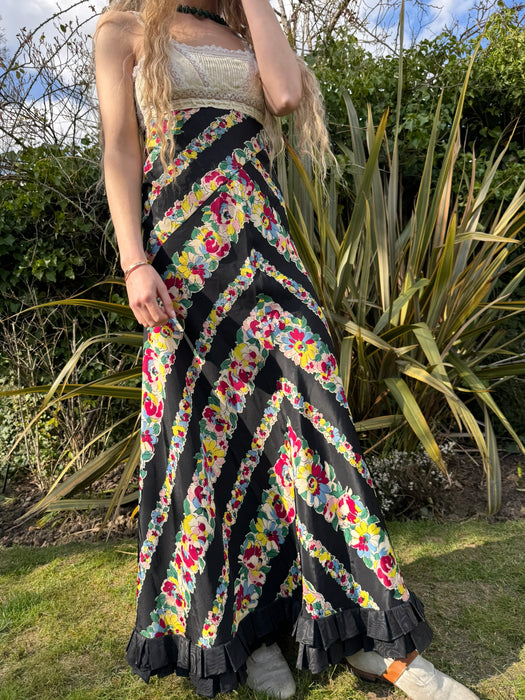 Mish, reworked 20s silk and 30s floral dress