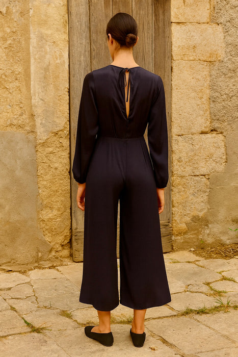 Margot, 40s silk navy jumpsuit