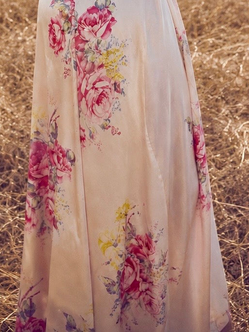 Hay, 1930s silk floral robe with front buttons
