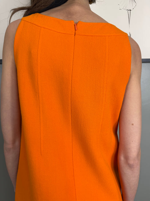 Oscar de la Renta, orange beaded dress