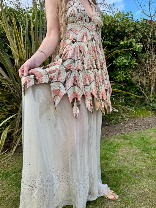 Khaite, 20s reworked 20s sequis and tulle dress
