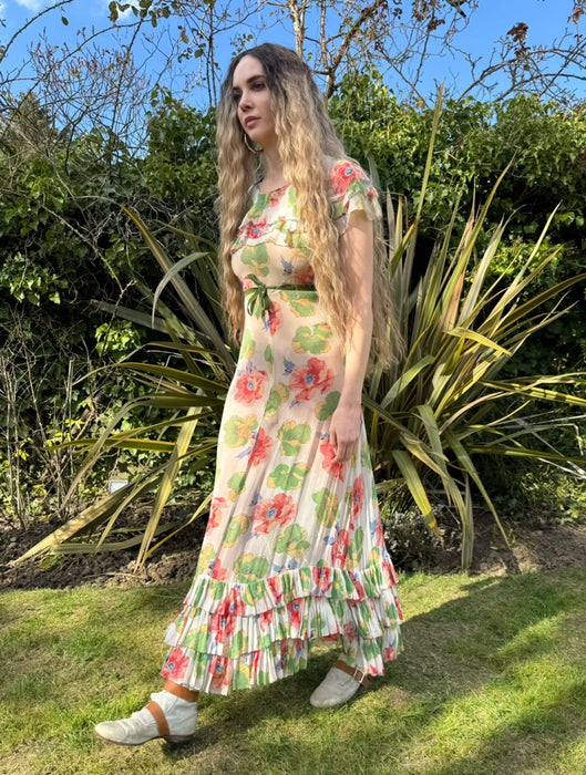 Gladis, 30s floral chiffon dress