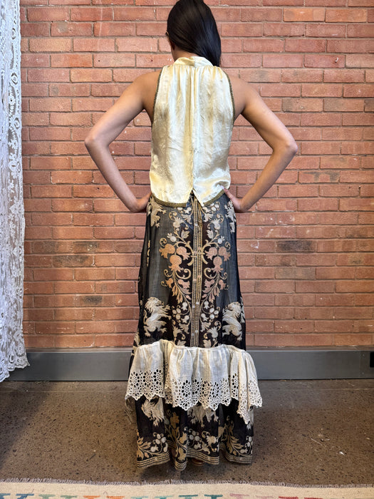 Tilly, reworked 20s beaded and voile print dress