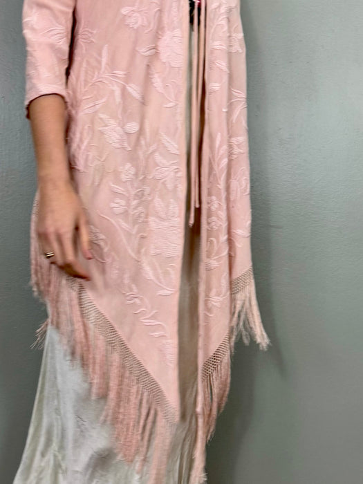 Tilda, light pink 40s embroideed fringed jacket