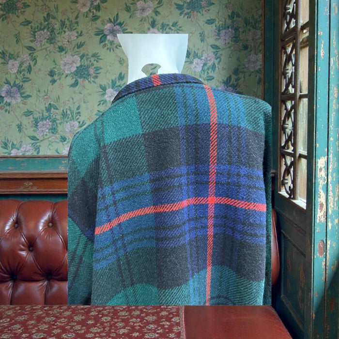 Cara, reworked 70s embroidered blanket plaid coat