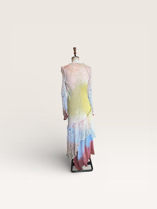 Tommy, vintage  handmade crochet and cotton muslin asymmetric dress