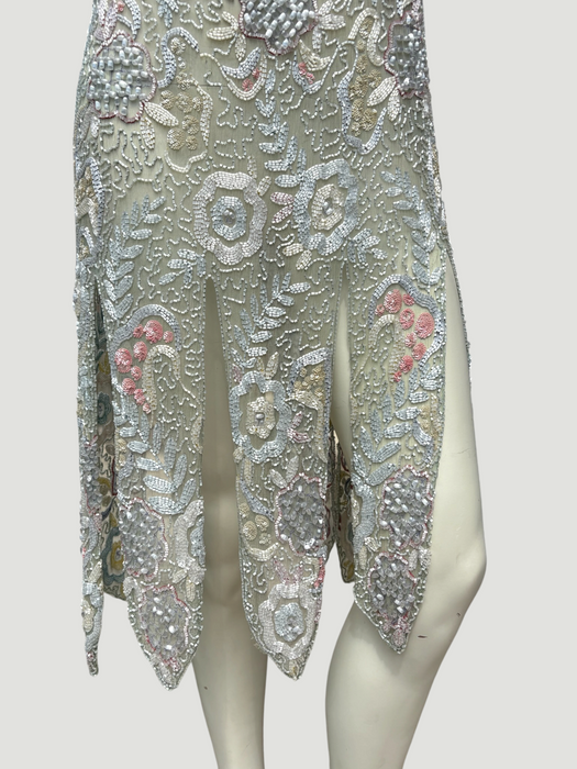 Taylor, original 20s mint green beaded flapper dress