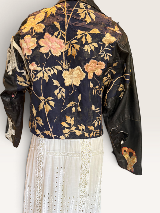 Omega, reworked 70s embroidered biker jacket