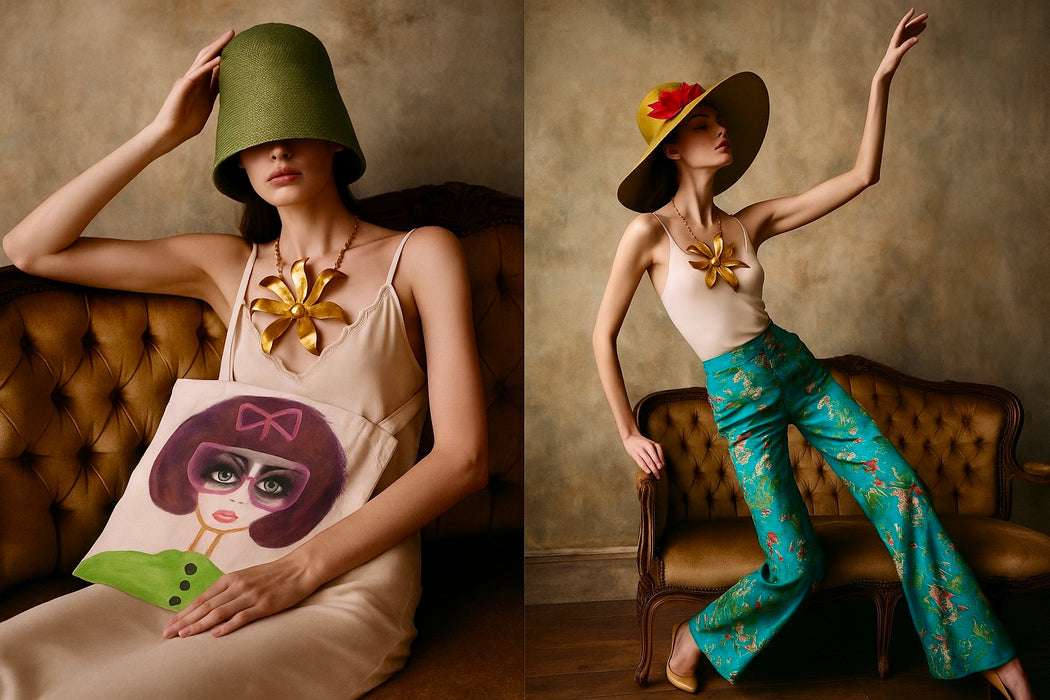 Jasmir, One of a kind 70s large gold plated flower