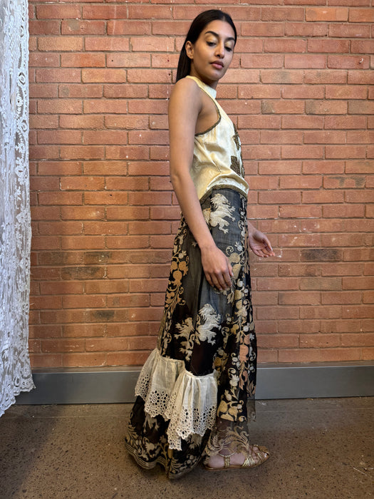Tilly, reworked 20s beaded and voile print dress