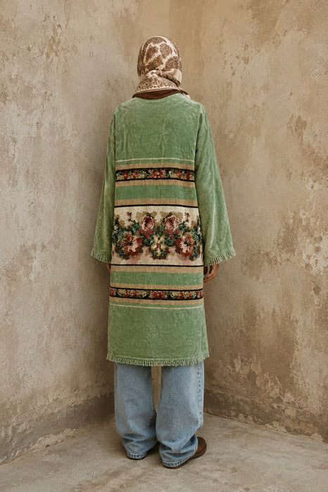 Clarissa, reworked 30s chenille floral coat