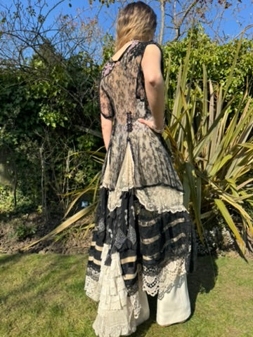 Hera, reworked monochrome 20s lace coat