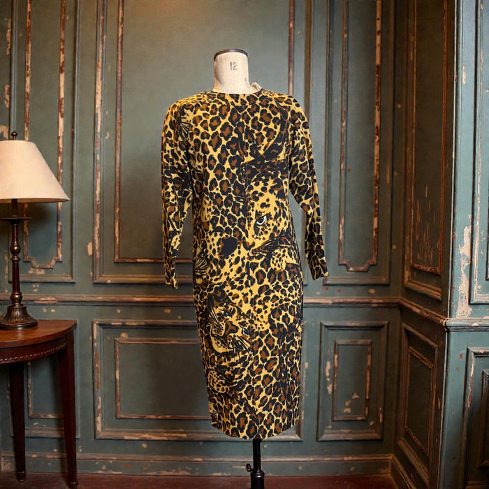 Yves Saint Laurent, Rive Gauche runway autumn/winter 1986/87 leopard print wool dress
