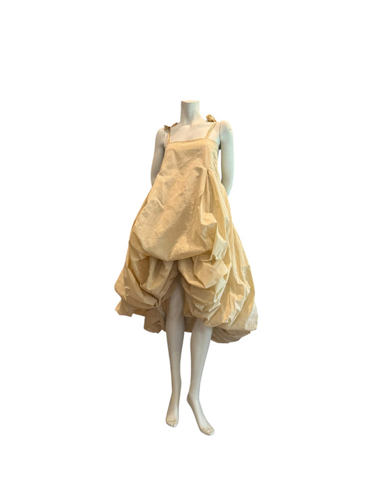 Norma, reworked silk parachute draped dress