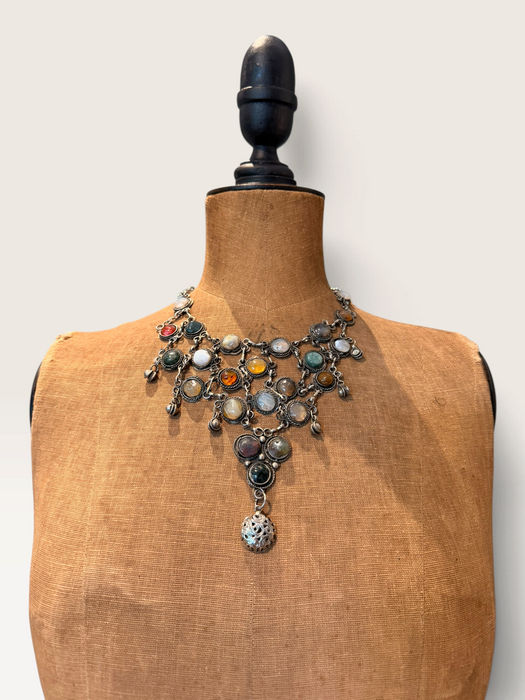 Jasmir, 1970s stranded silver and gemstone necklace