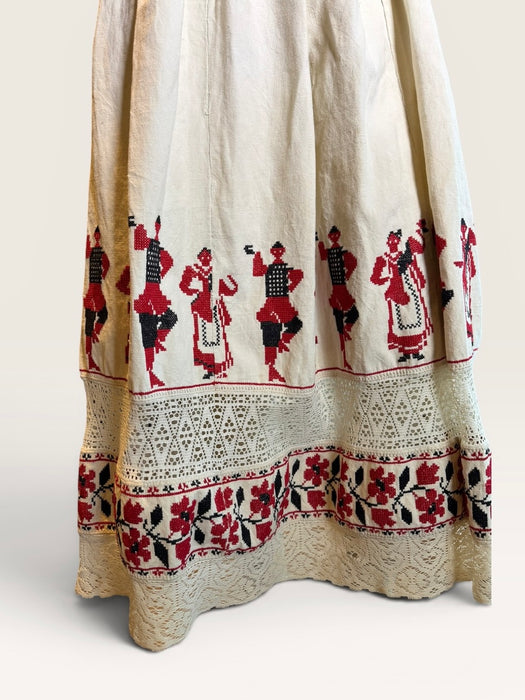 Dahlia, reworked Eastern European folk embroidered dress