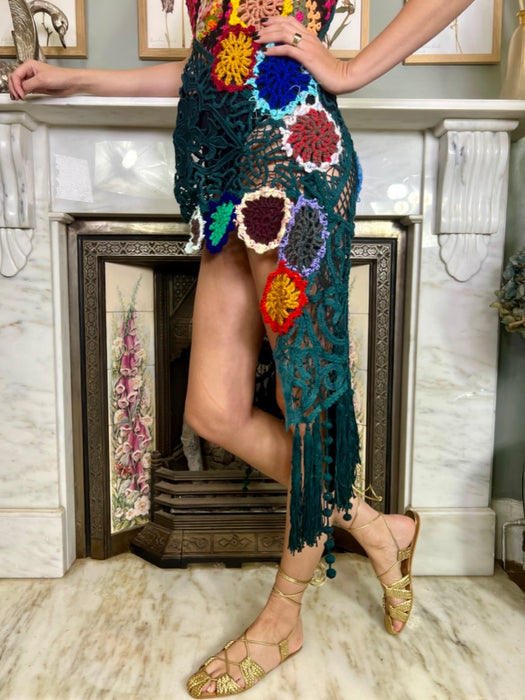 Ray, vintage short crochet dress